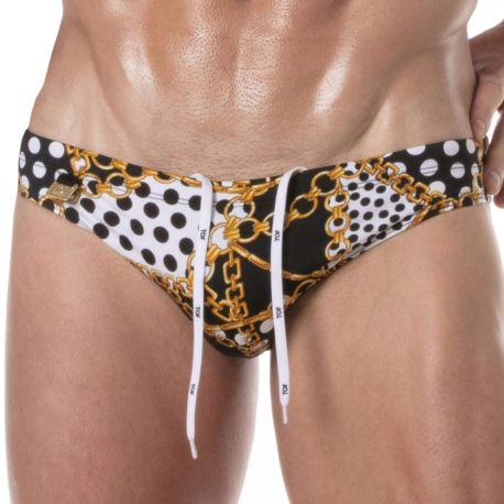 TOF Paris Slip de Bain Baroque Noir