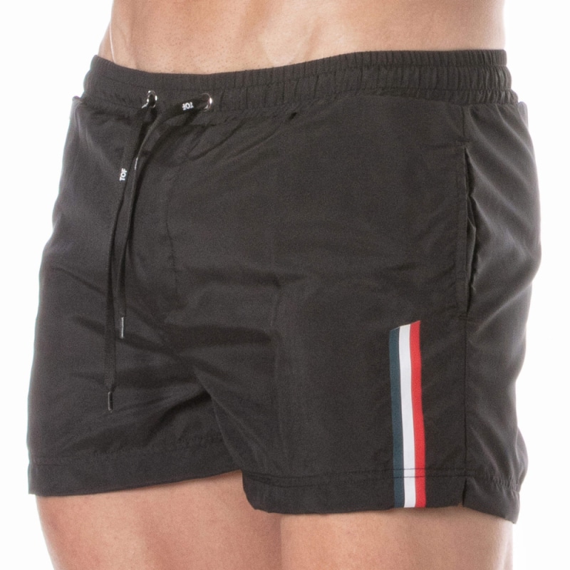 TOF Paris Mid-Thigh Swim Shorts - Black