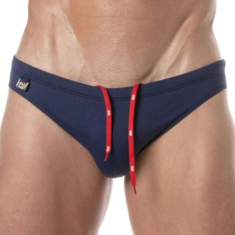 TOF Paris Slip de Bain Mini Uni Bleu Marine