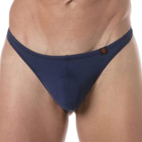 TOF Paris String de Bain Uni Bleu Marine