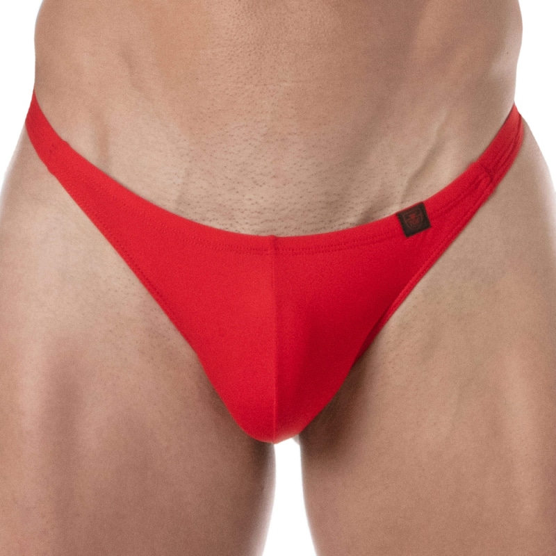 TOF Paris String de Bain Uni Rouge