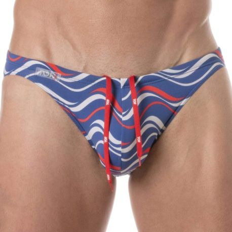 TOF Paris Slip de Bain Mini Imprimé Bleu