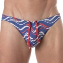TOF Paris Slip de Bain Mini Imprimé Bleu
