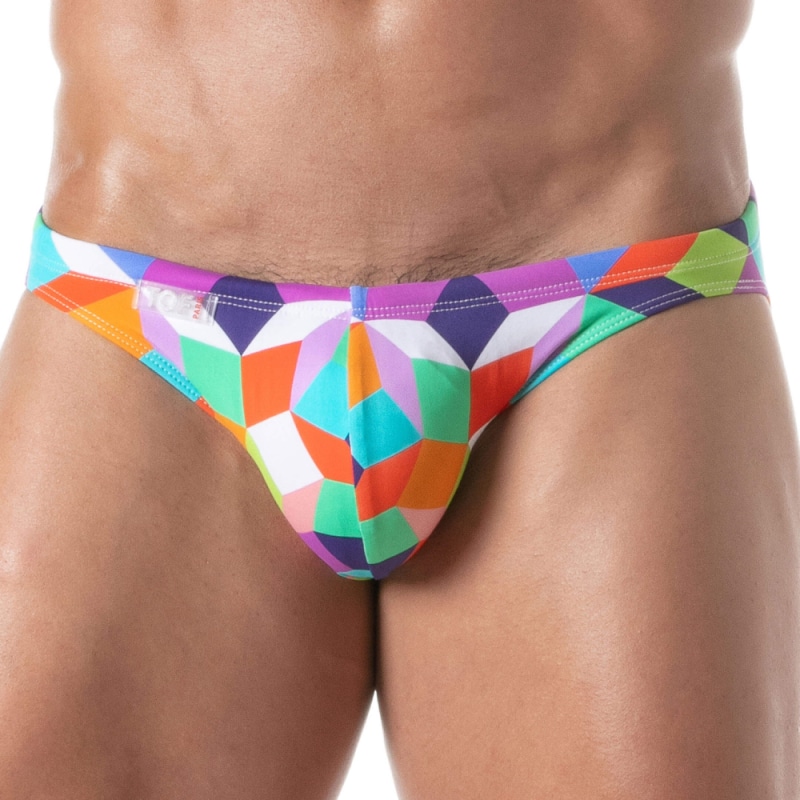 TOF Paris Slip de Bain Mini Imprimé Multicolore