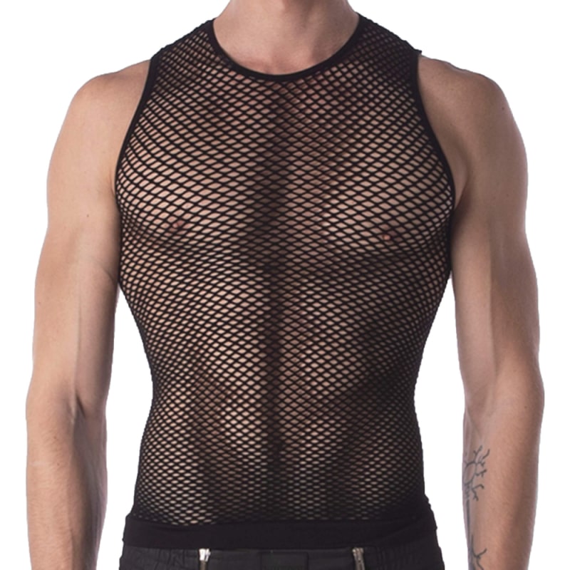 Barcode Débardeur Fishnet Stefano Noir