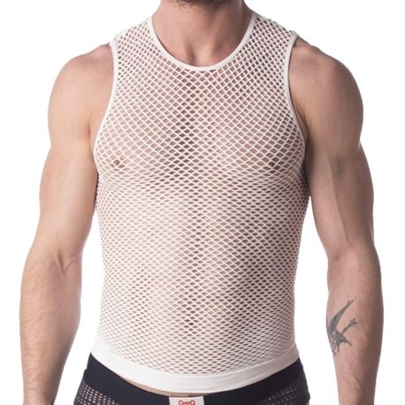 Barcode Débardeur Fishnet Stefano Blanc
