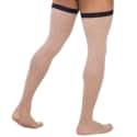  Diamond Mesh Thigh Highs - Beige
