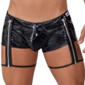  Boxer Jarretière Mesh Vinyle Noir