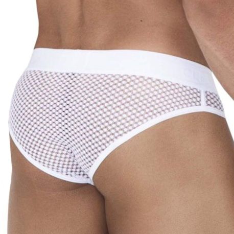  Swirl Mesh Briefs - White