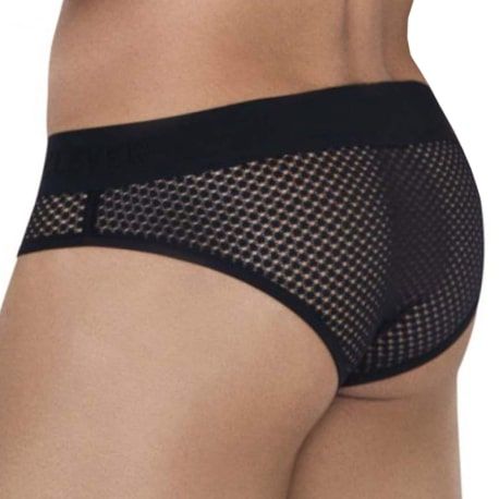  Swirl Mesh Briefs - Black