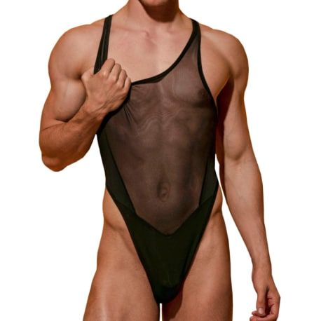  Ares Thong Bodysuit - Black