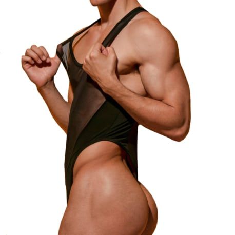  Ares Thong Bodysuit - Black