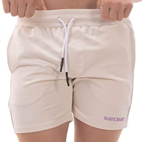 Barcode Short Coton Lukio Blanc Cassé