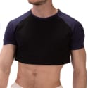 Barcode Alva Cotton Crop Top - Black - Navy