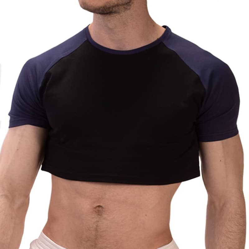 Barcode Alva Cotton Crop Top - Black - Navy