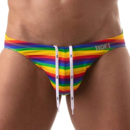 TOF Paris Slip de Bain Bikini Rainbow Arc-en-Ciel