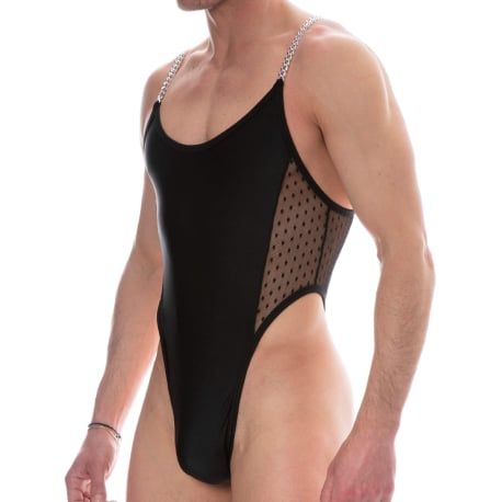  Cadena Thong Bodysuit - Black