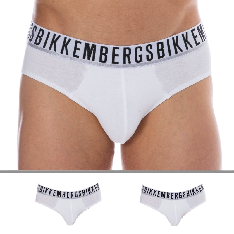 Bikkembergs Lot de 2 Slips Essential Coton Blancs