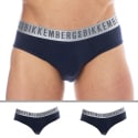 Bikkembergs Lot de 2 Slips Silver Coton Bleu Marine