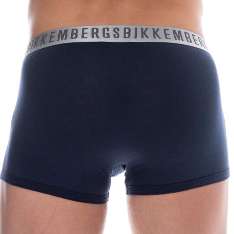 Bikkembergs 2-Pack Silver Cotton Boxer Briefs - Navy