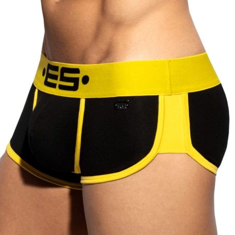 ES Collection Shorty Double Side Coton Noir - Jaune