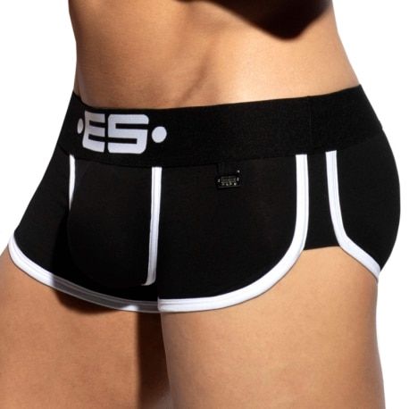 ES Collection Shorty Double Side Coton Noir - Blanc