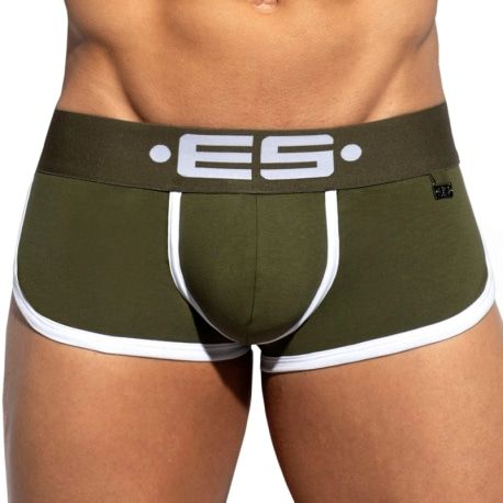 ES Collection Shorty Double Side Coton Kaki - Blanc