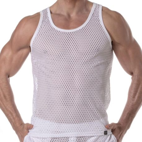 TOF Paris Débardeur See Through Mesh Blanc