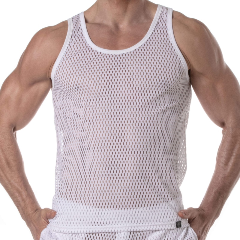 TOF Paris Débardeur See Through Mesh Blanc