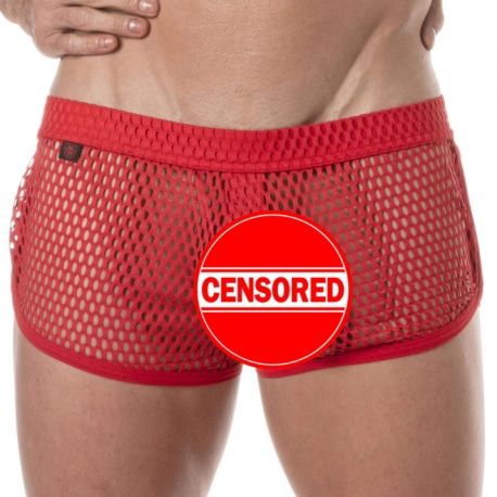 TOF Paris Mini Short See Through Mesh Rouge