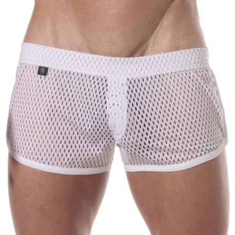 TOF Paris See Through Mesh Mini Shorts - White