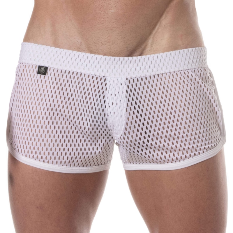 TOF Paris See Through Mesh Mini Shorts - White