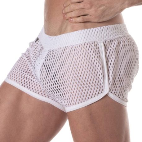 TOF Paris Mini Short See Through Mesh Blanc