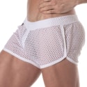 TOF Paris See Through Mesh Mini Shorts - White