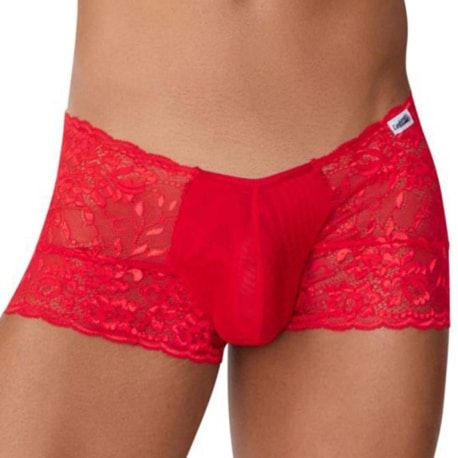  Boxer en Dentelle à Lacets Rouge