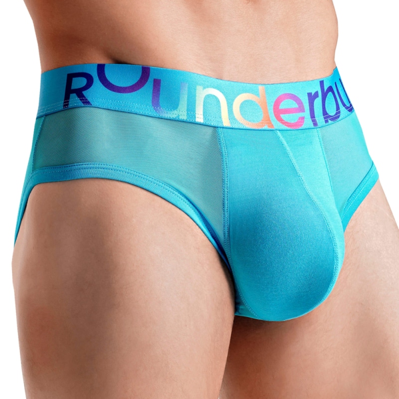 Rounderbum Rainbow Package Briefs - Turquoise