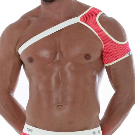 TOF Paris Harnais d'Epaule Neon Mesh Rose Fluo