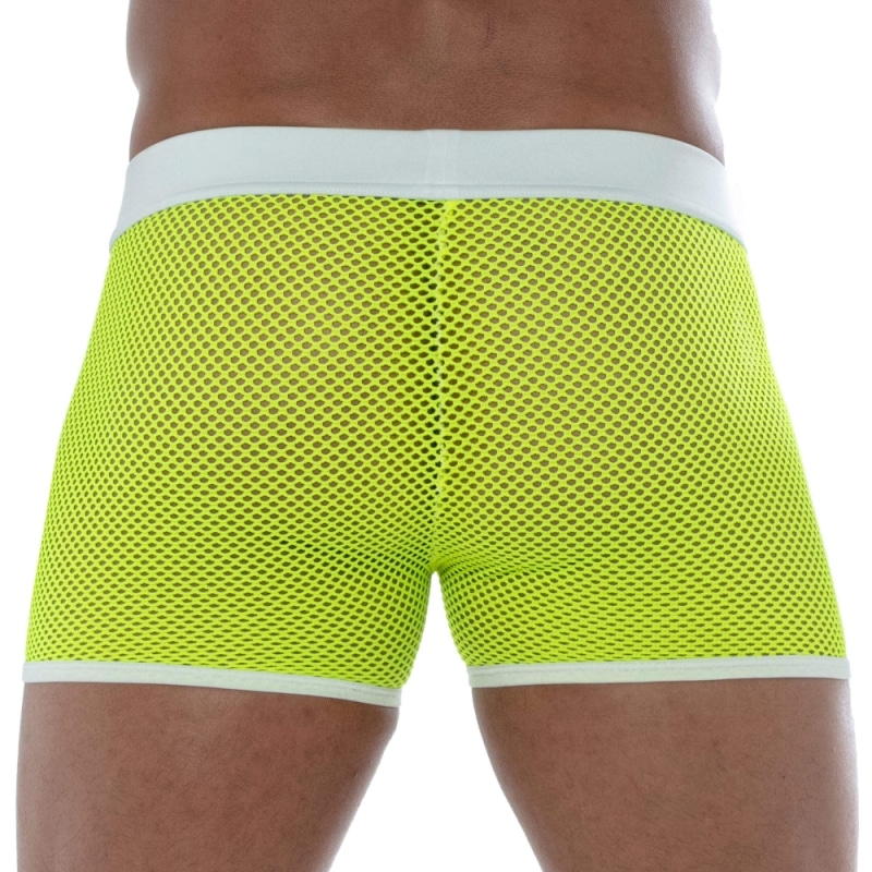 TOF Paris Short Neon Mesh Jaune Fluo