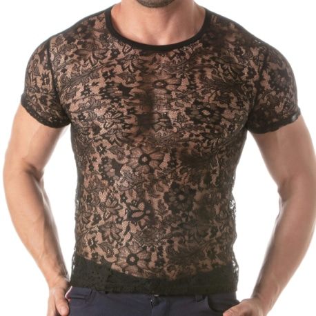 TOF Paris T-Shirt en Dentelle Noir