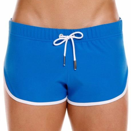  Short de Bain Rétro Bleu