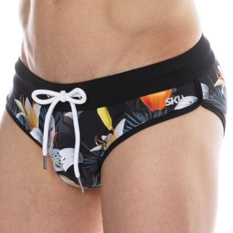 SKU Slip de Bain Tropical Summer Noir