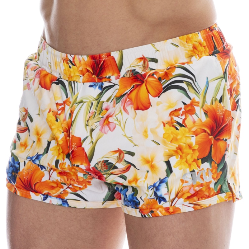 SKU Short de Bain Tropical Summer Blanc