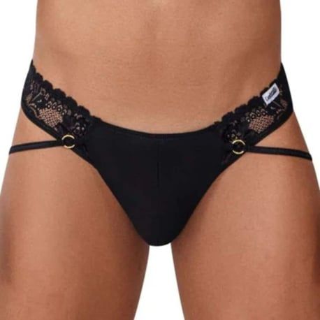  Lace Jock Thong - Black
