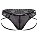  Lace Jock Thong - Black