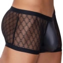  Boxer Dentelle et Simili Cuir Noir