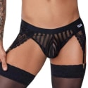  Lace Garter Thong - Black