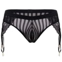  Lace Garter Thong - Black