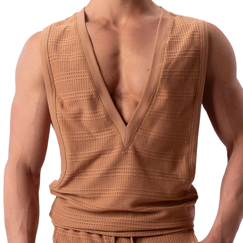 Barcode Débardeur Mayo Mesh Marron