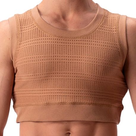 Barcode T-Shirt Crop Luz Mesh Marron