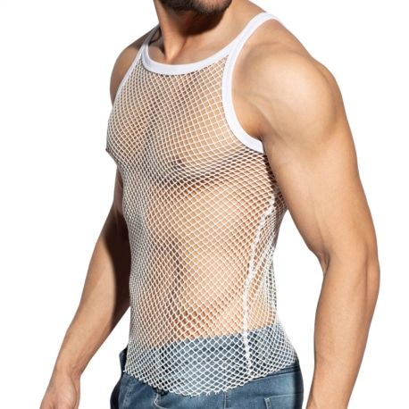 ES Collection Débardeur Beachy Strap Résille Blanc